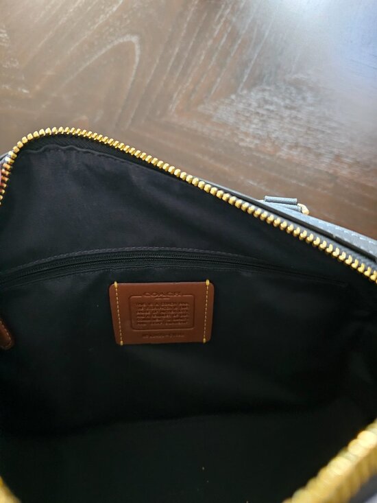 Coach - Rowan Satchel Bag In Signature Denim Canvas With Cherry Print - Picture 4 of 4